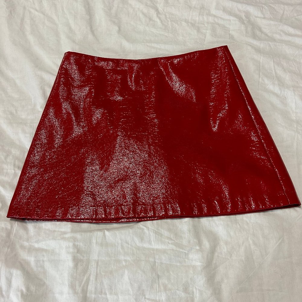 Forever 21 Red Faux Leather Miniskirt